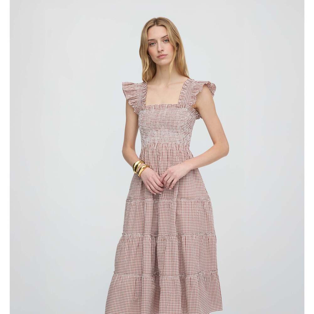 Hill House Home The Ellie Nap Dress - Cognac Gingham Size SCognac Gingham / S